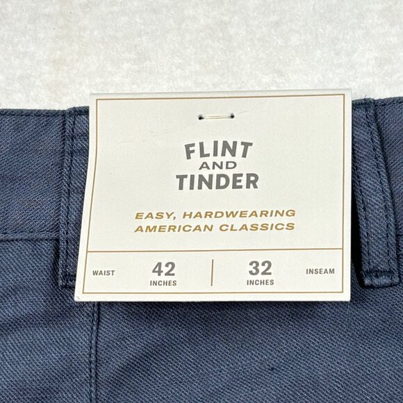 Flint and Tinder 365 Mens 42x32 Navy Blue Pants Casual Chinos Straight Leg - Picture 16 of 16